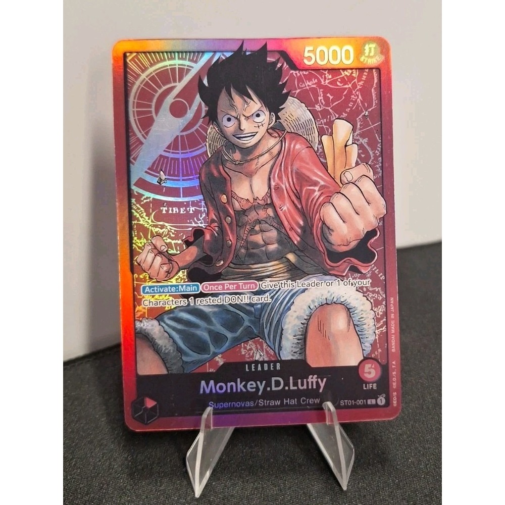 2022 One Piece Monkey D. Luffy PRE ERRATA  holo Foil ST01-001 Pre-errata RARE